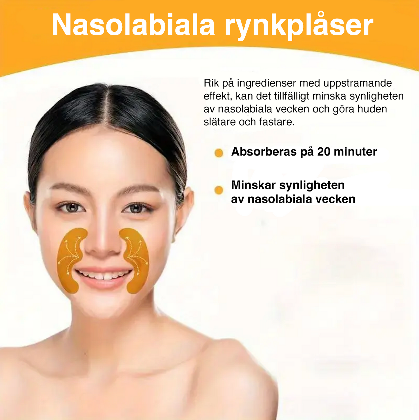 Rynkutjämnande plåster för näsa & läppar – återfuktande, alkoholfri (10 st)