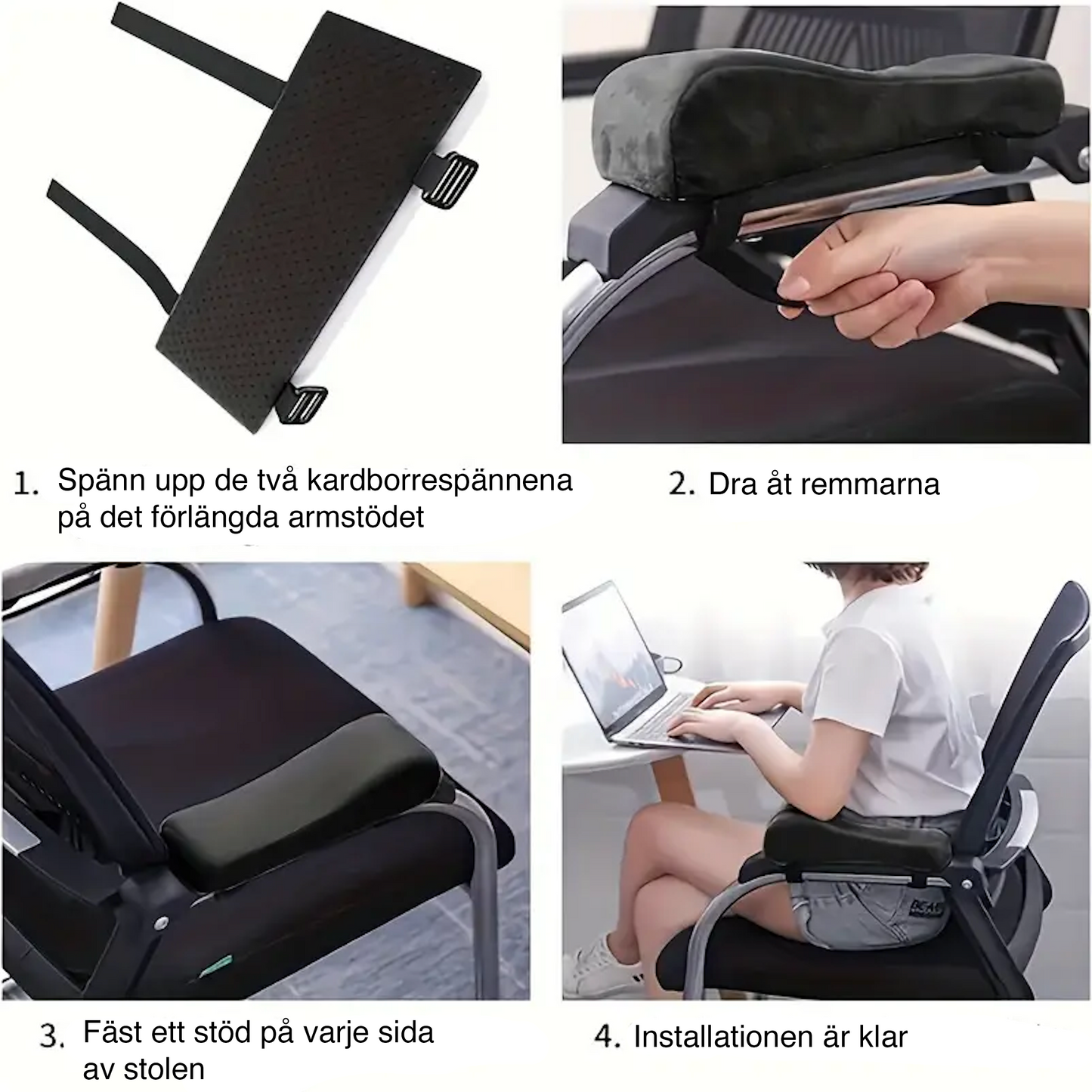 Ergonomiska armstödskuddar i minnesskum – 2-pack