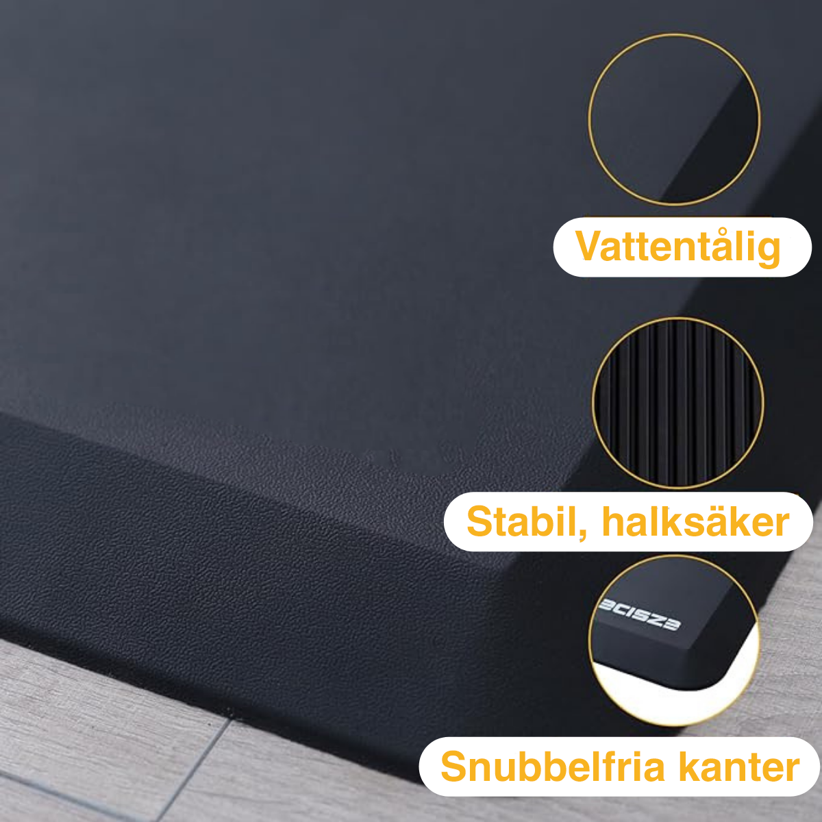 Ergonomisk matta - minimerar trycket på dina fötter och hälar