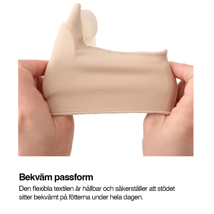 Tåseparerare som håller stortån i en mer naturlig position med en bekväm passform