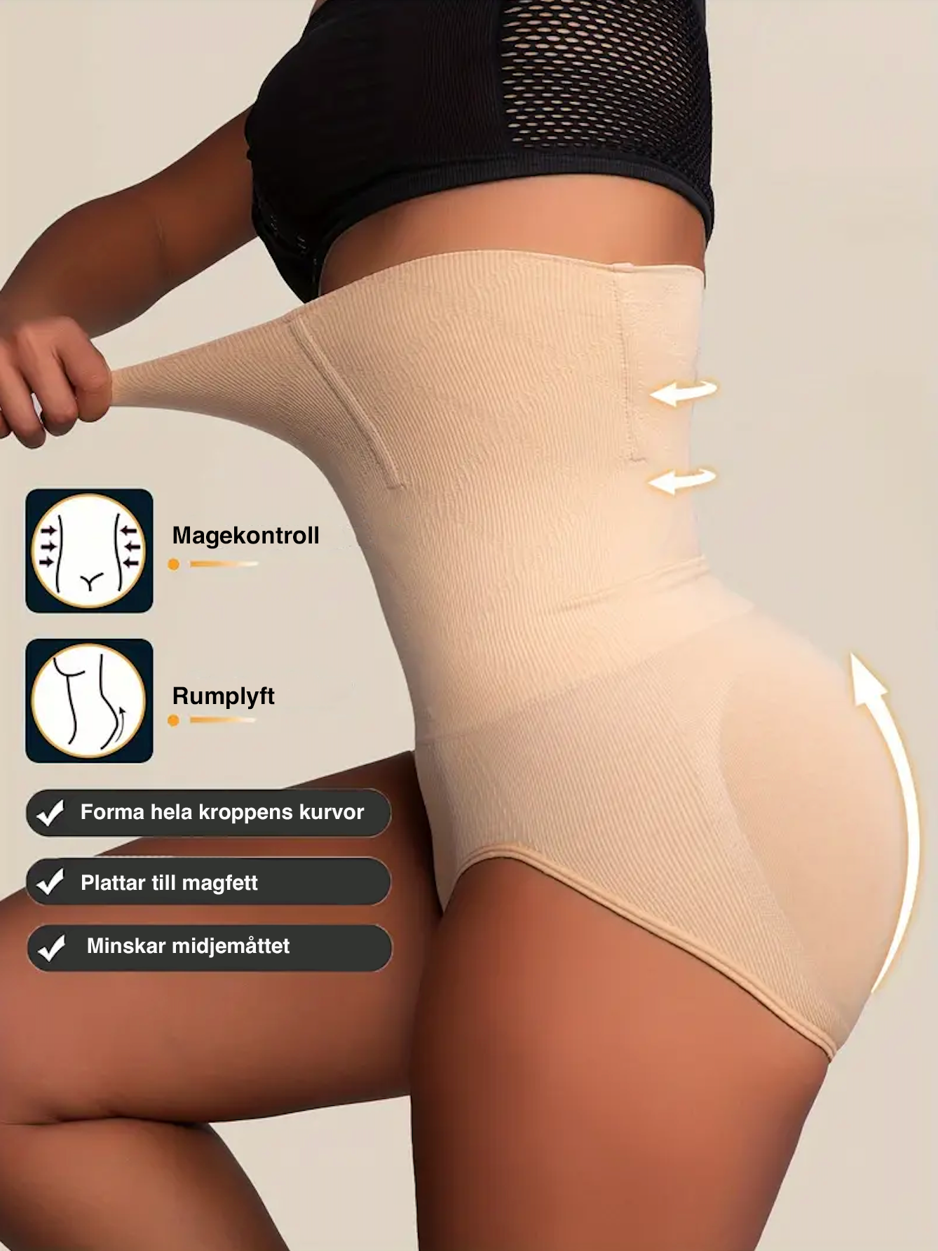Högmidjade Formtrosor – Shapewear med Magekontroll och Rumplyft