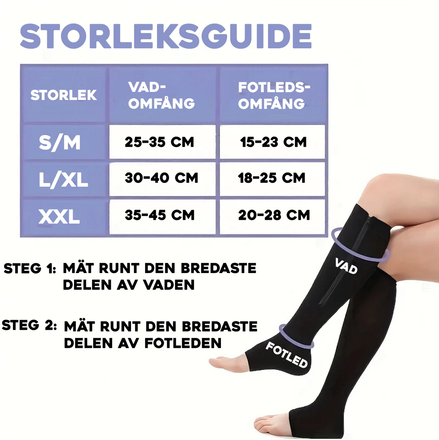 Stödstrumpor med Blixtlås – Kompression, Enkel påtagning & Förbättrad blodcirkulation