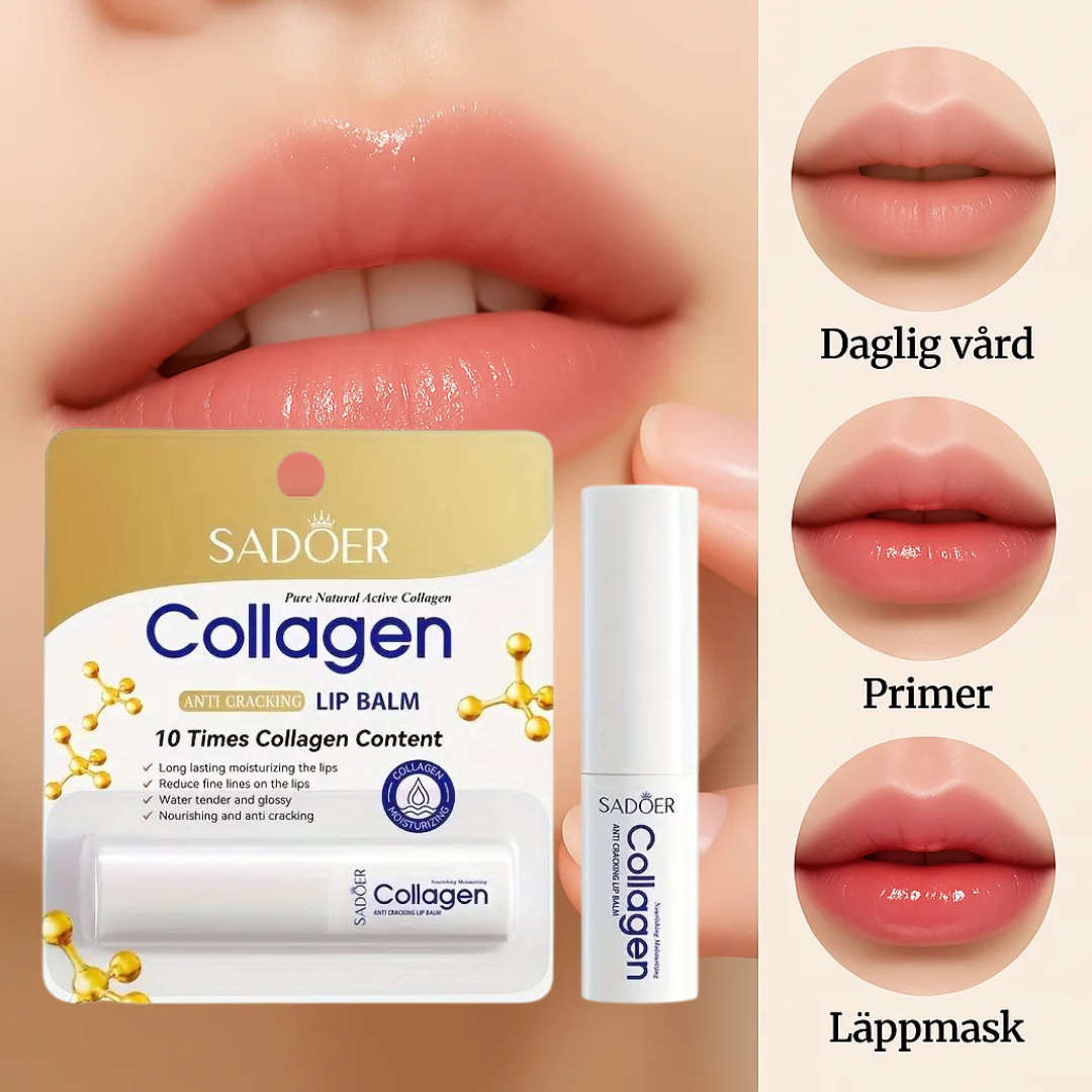 Kollagen Läppbalsam – Återfuktar, Mjukgör & Ger Glans