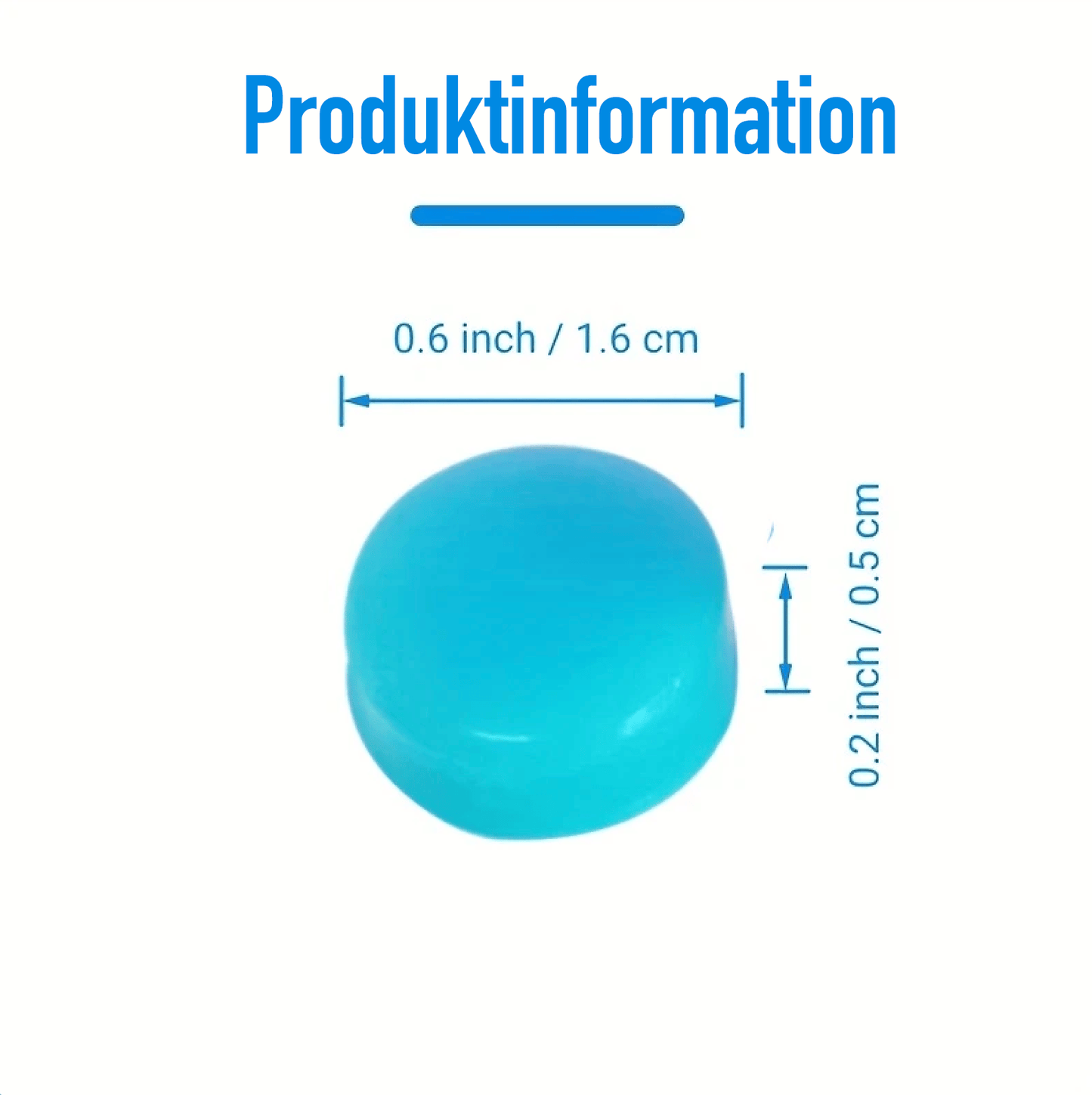 Produktinformation som visar storlek och mått på formbara silikonöronproppar för korrekt passform i örat