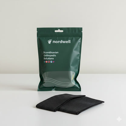 Fotvalvsstöd med kompression från NordWell med förpackning