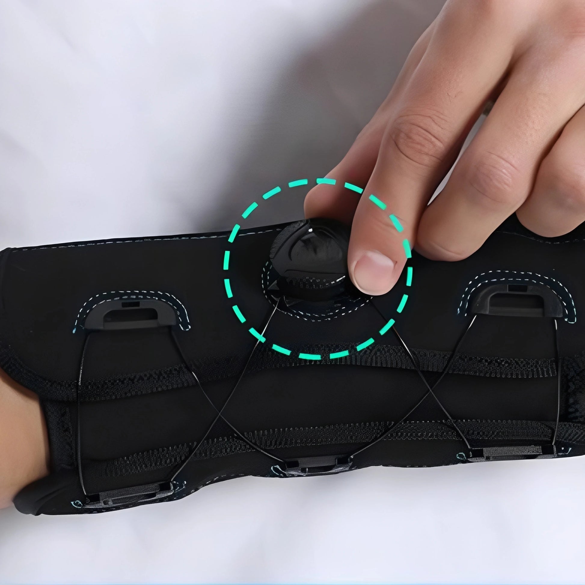 Närbild av vridspänne som justerar passformen