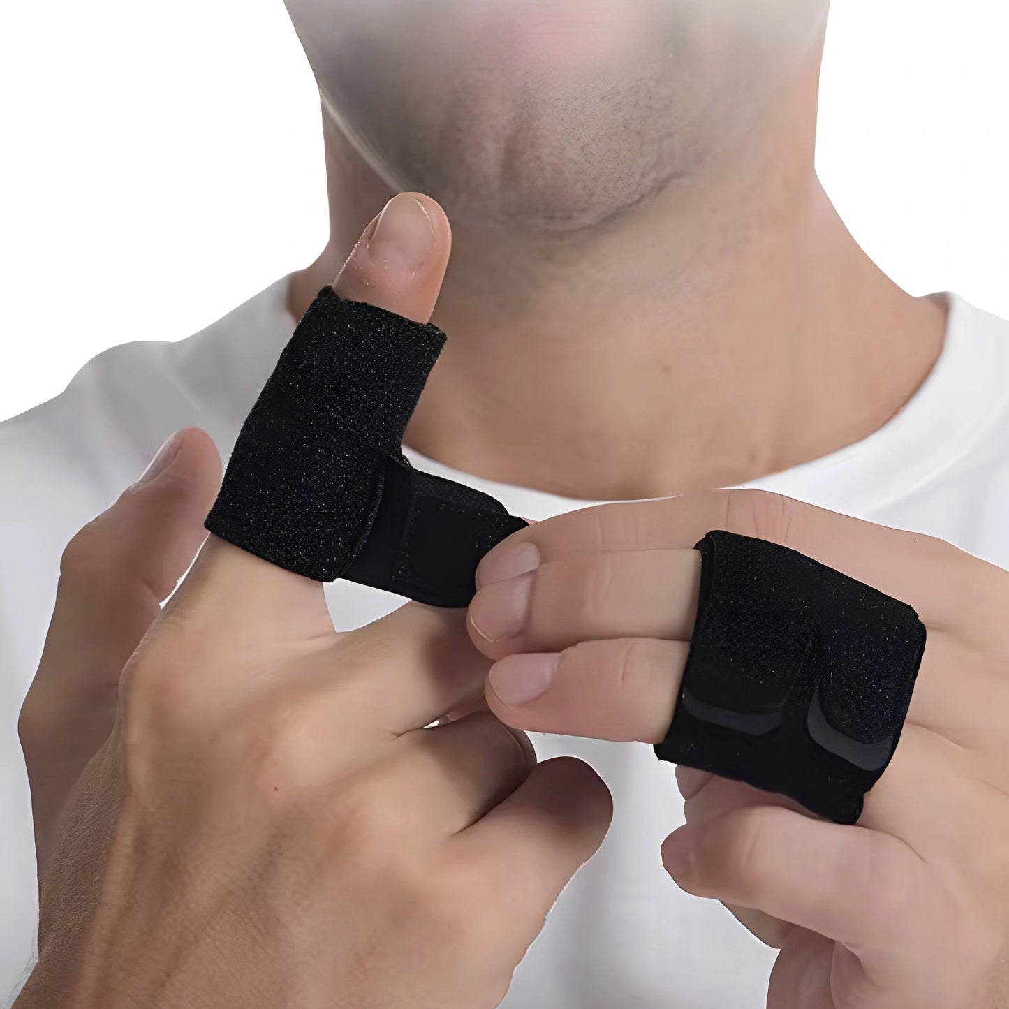 Kompressionsfingerstöd placerat runt ett finger