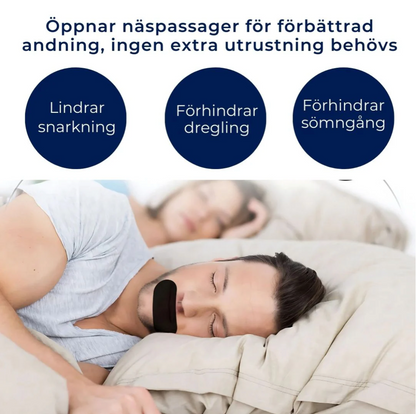 BreatheEase Muntejp – Mot Snarkning & förbättrad sömn (30 st)