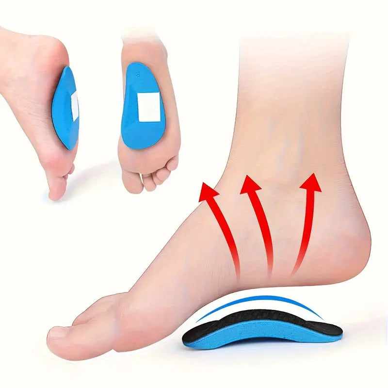 Andningsbara fotvalvssulor placerade under fotvalvet