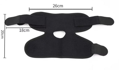 Justerbart ankelstöd med stabiliserande remmar och måttangivelser.