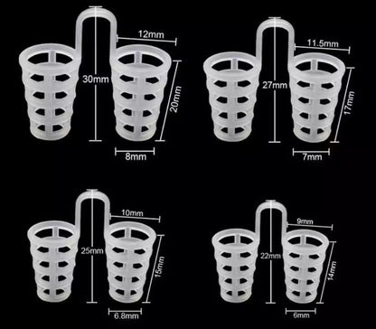 Anti-snark näsvidgare i silikon med olika storlekar och mått för bättre luftflöde genom näsan under sömn.