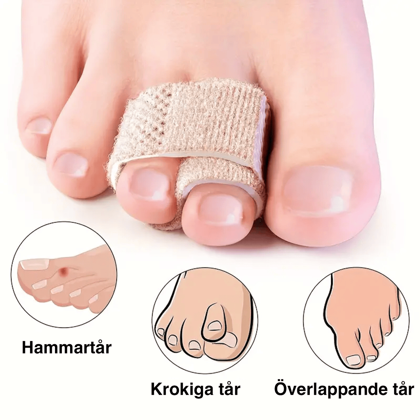 Närbild på fingerband med mjukt och flexibelt material