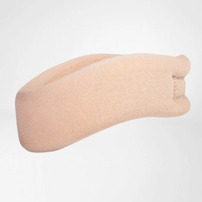 Beige nackkrage ur Bauerfeinds CerviLoc-serie, fristående med kardborreknäppning