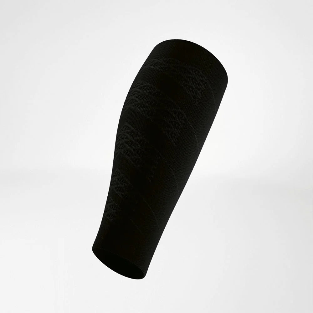 Svart vadärm från Bauerfeind sedd från sidan med synlig stickningsstruktur