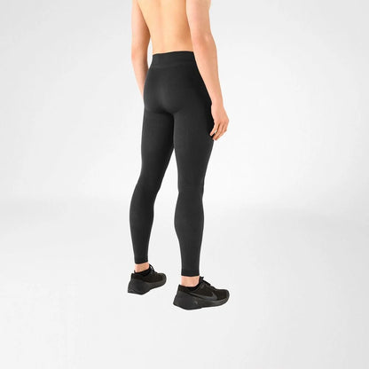 Kompressionstights i antracit sedda bakifrån