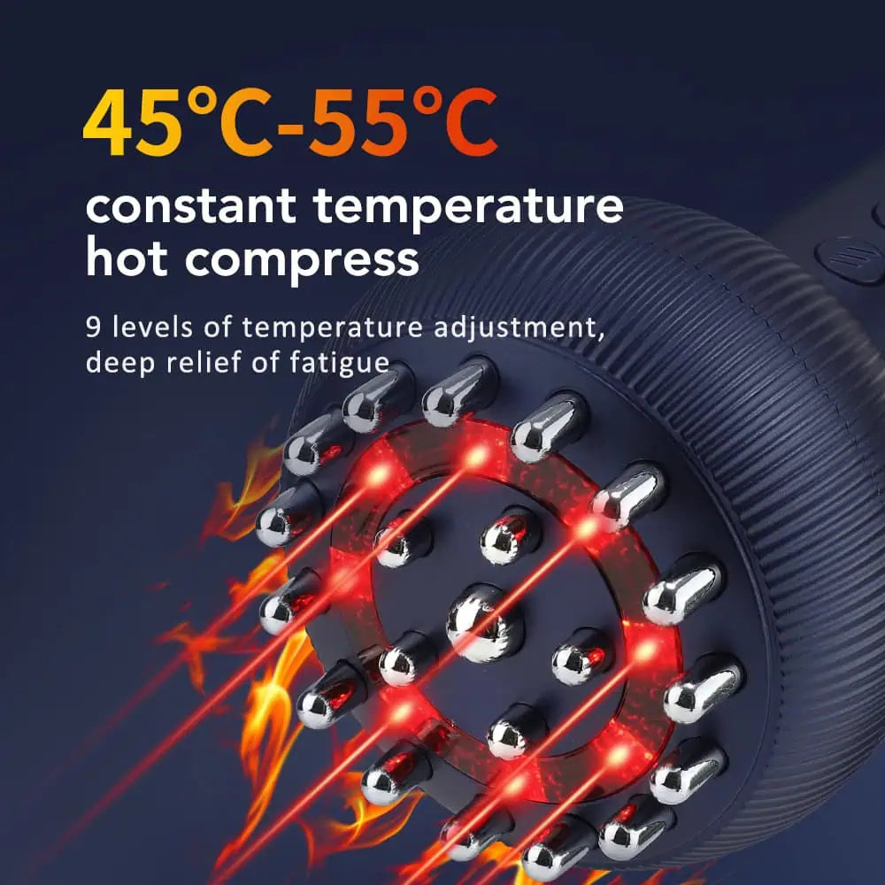 Värmefunktion 45–55 grader för avslappnande och djup muskelmassage