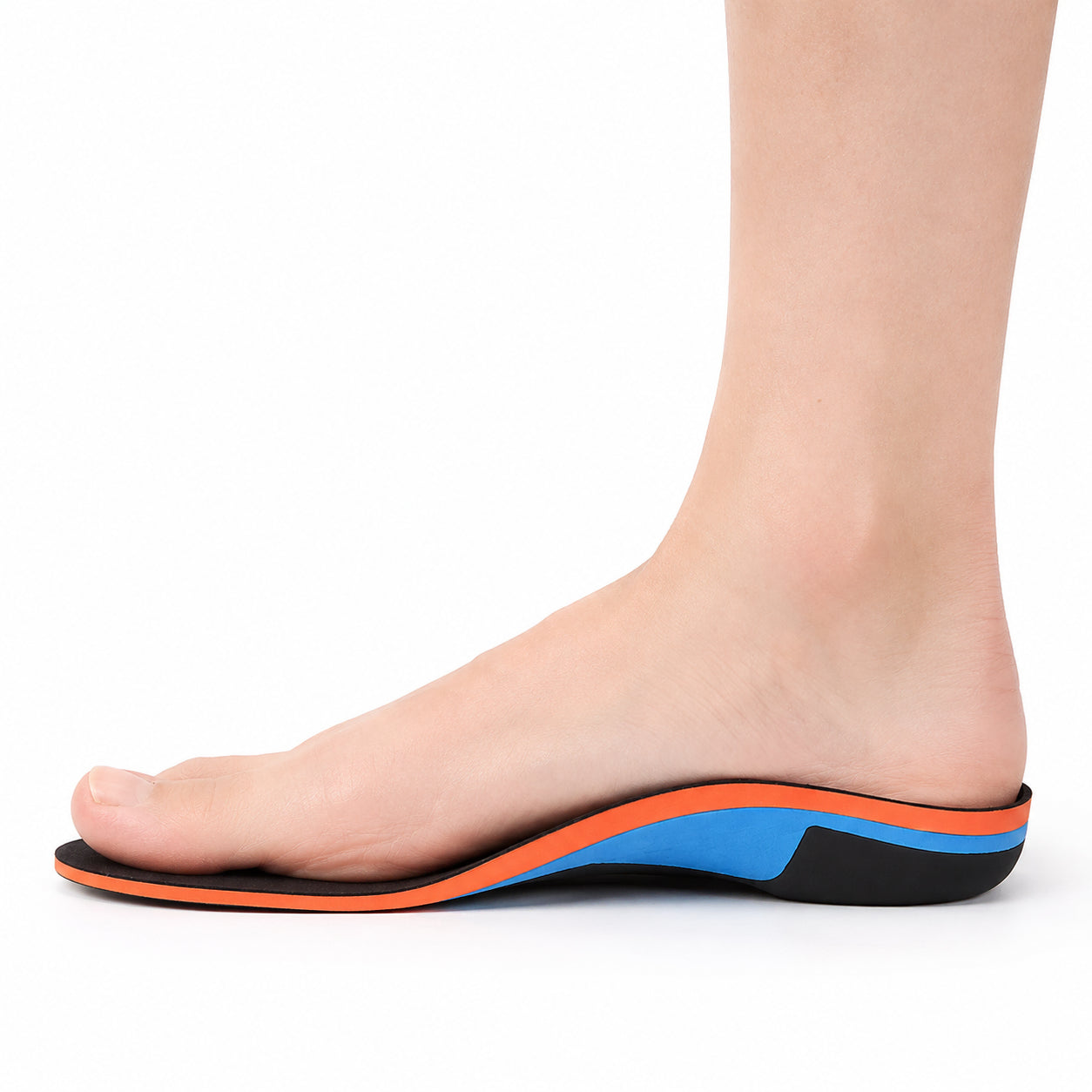 Ergonomiska skoinlägg med fotvalvsstöd för optimal komfort.