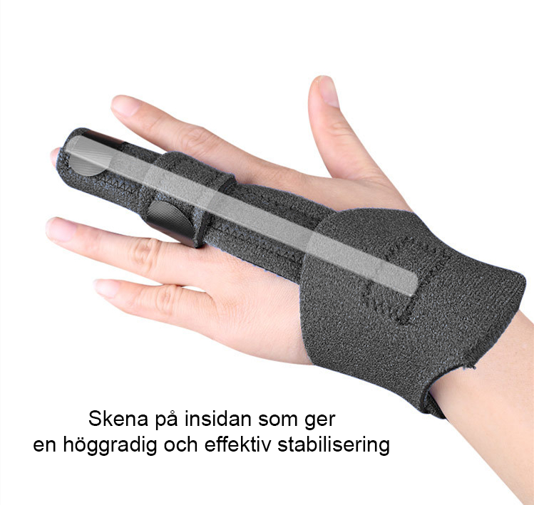 Effektiv fingerskena med handledsstöd