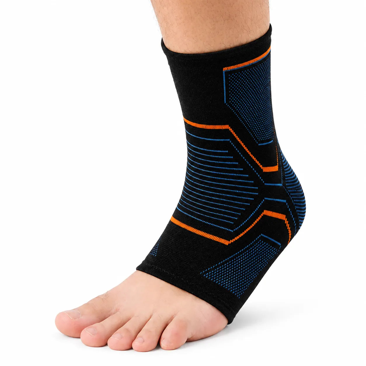 Fotledsstöd vid plantar fasciit med elastisk och följsam passform som ger bekvämt stöd runt fotled och fotvalv.