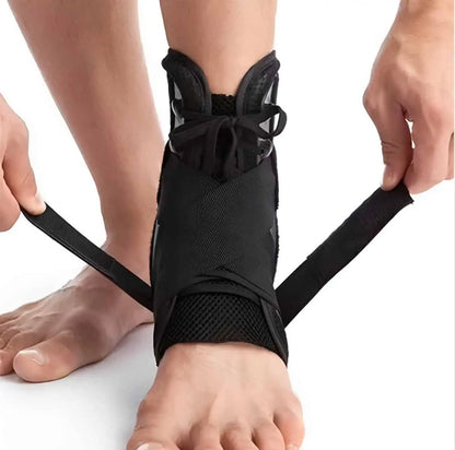 Fotledsstöd som snöras för stabilitet vid rörelse och belastning