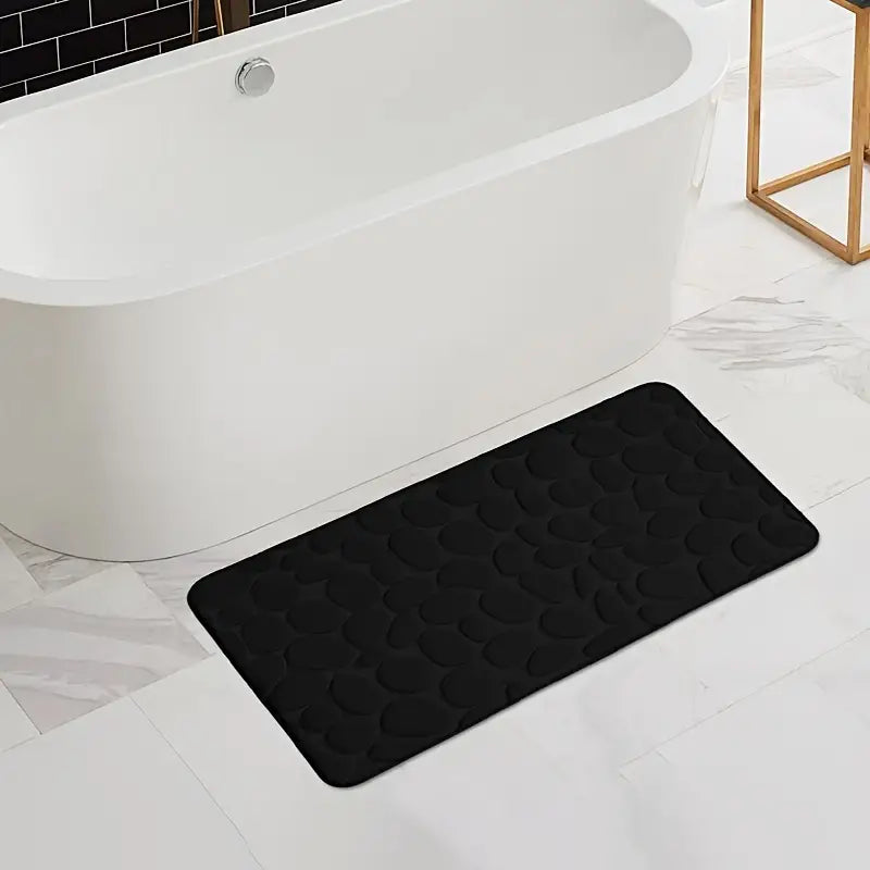 Badrumsmatta framför badkar
