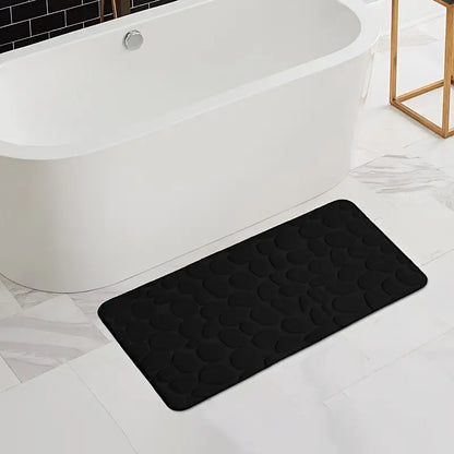Badrumsmatta framför badkar