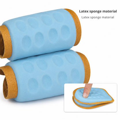 Närbild av den mjuka latexkärnan som visar materialets flexibilitet.