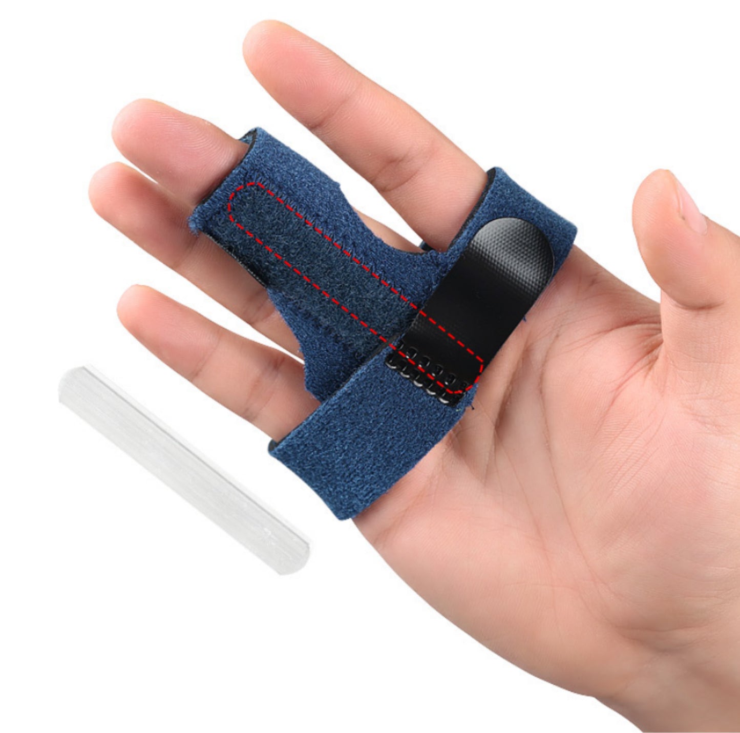 Justerbar fingerskena med aluminiumstöd