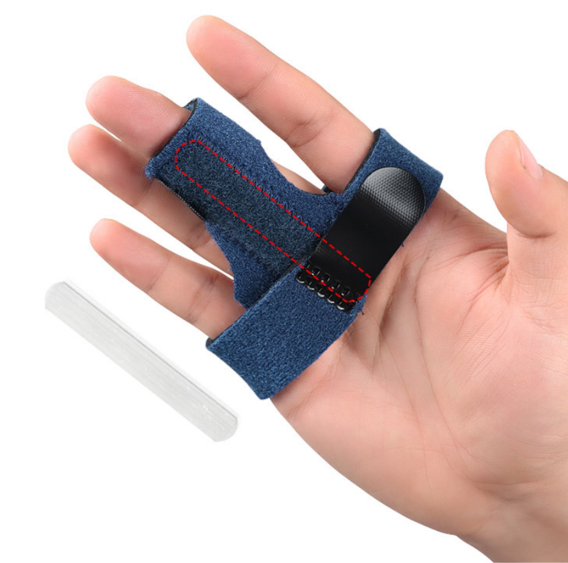 Justerbar fingerskena med aluminiumstöd