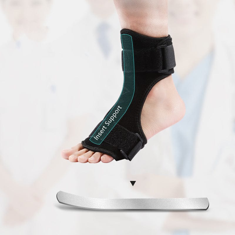 Ankelstödet buret på foten för stöd i steget