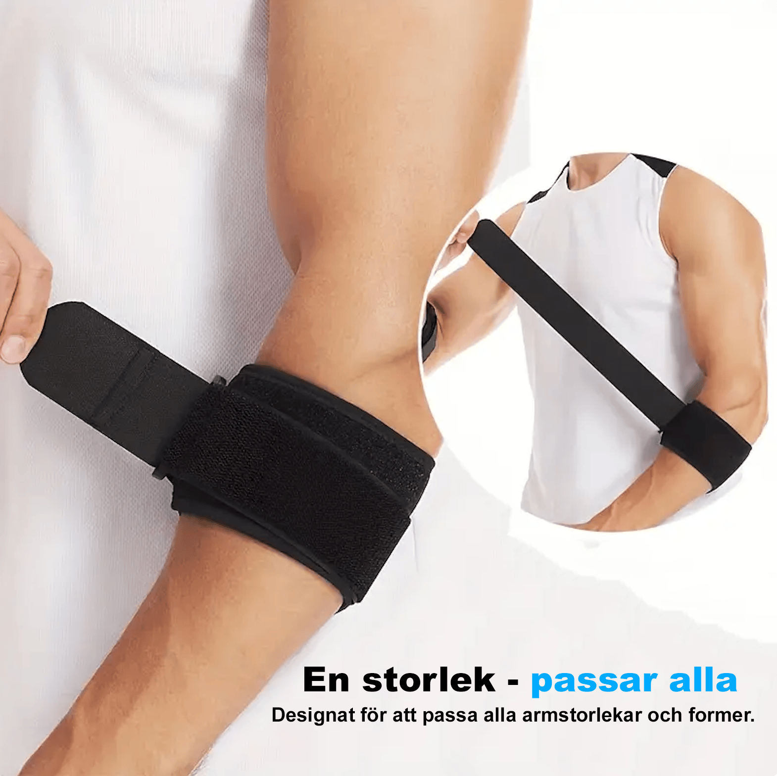 Armbågsstöd med justerbar passform för tennisarmbåge