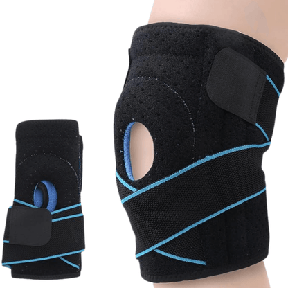 Knäskydd med dubbla sidostabilisatorer runt knäleden