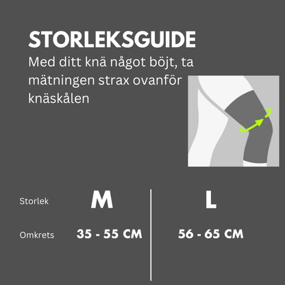 Storleksguide till knästöd för hopparknä & schlatterknä