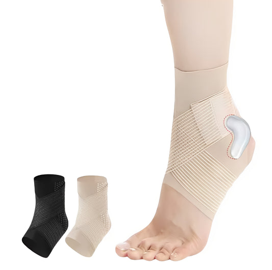 Lätt och elastiskt fotledsstöd med kompression runt fotleden