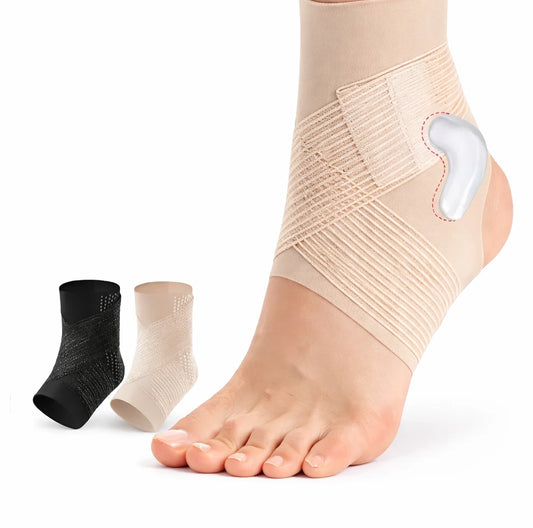 Lätt och elastiskt fotledsstöd med kompression runt fotleden