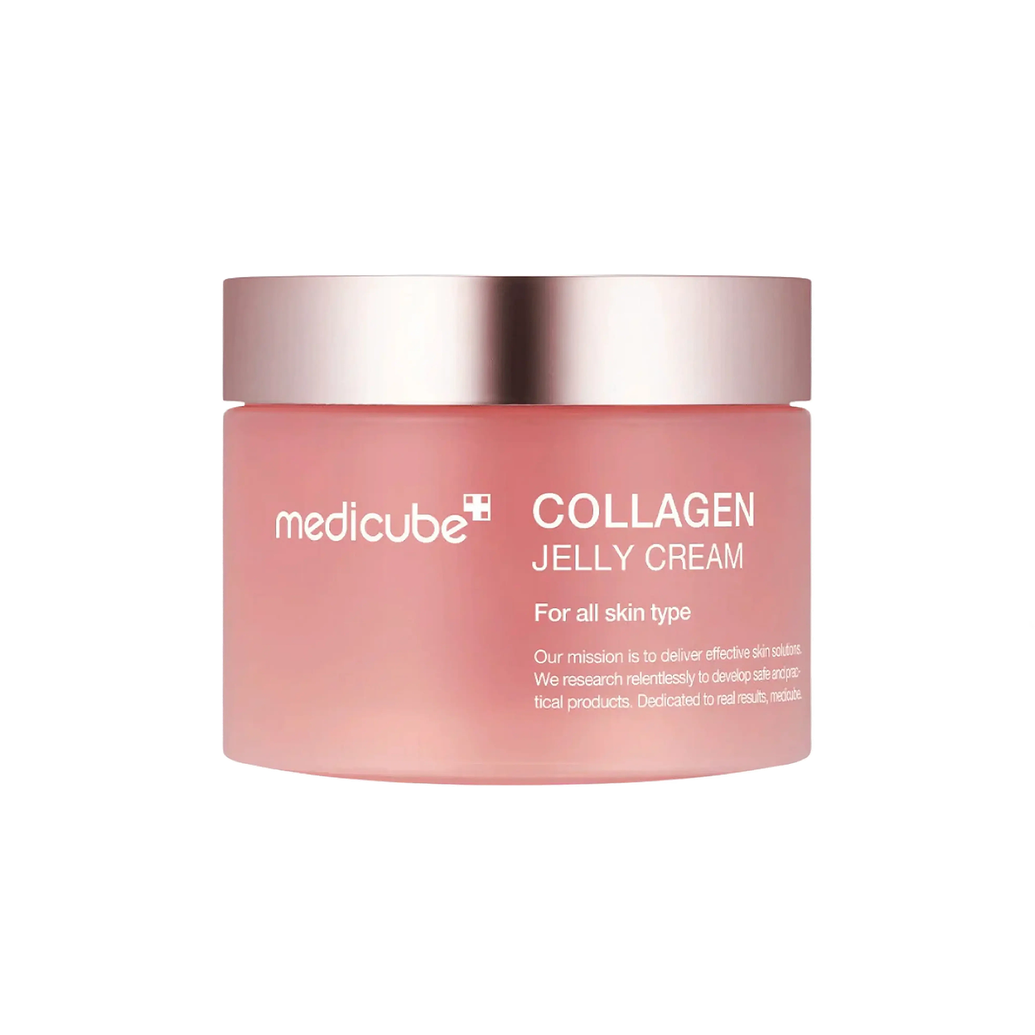 Rosa burk med Medicube Collagen Jelly Cream 110 ml, återfuktande ansiktskräm med kollagen och niacinamid.