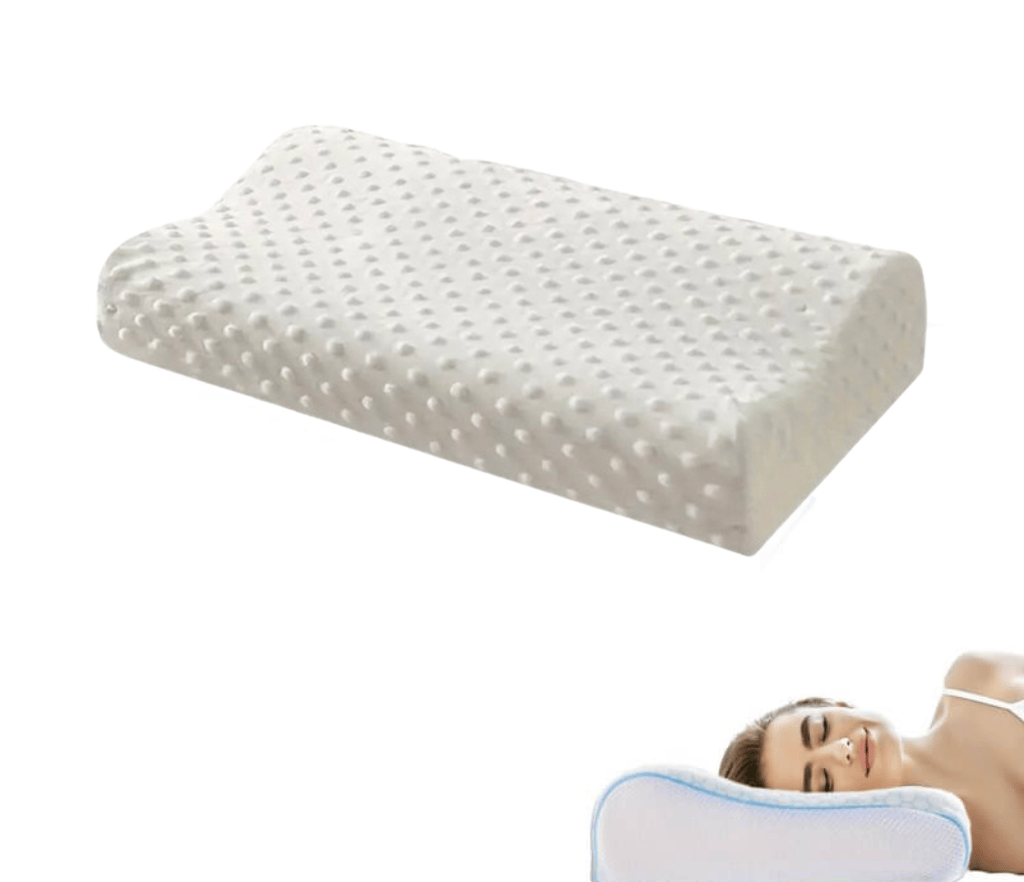 Ortopedisk nackstödkudde i minnesbomull i vit färg