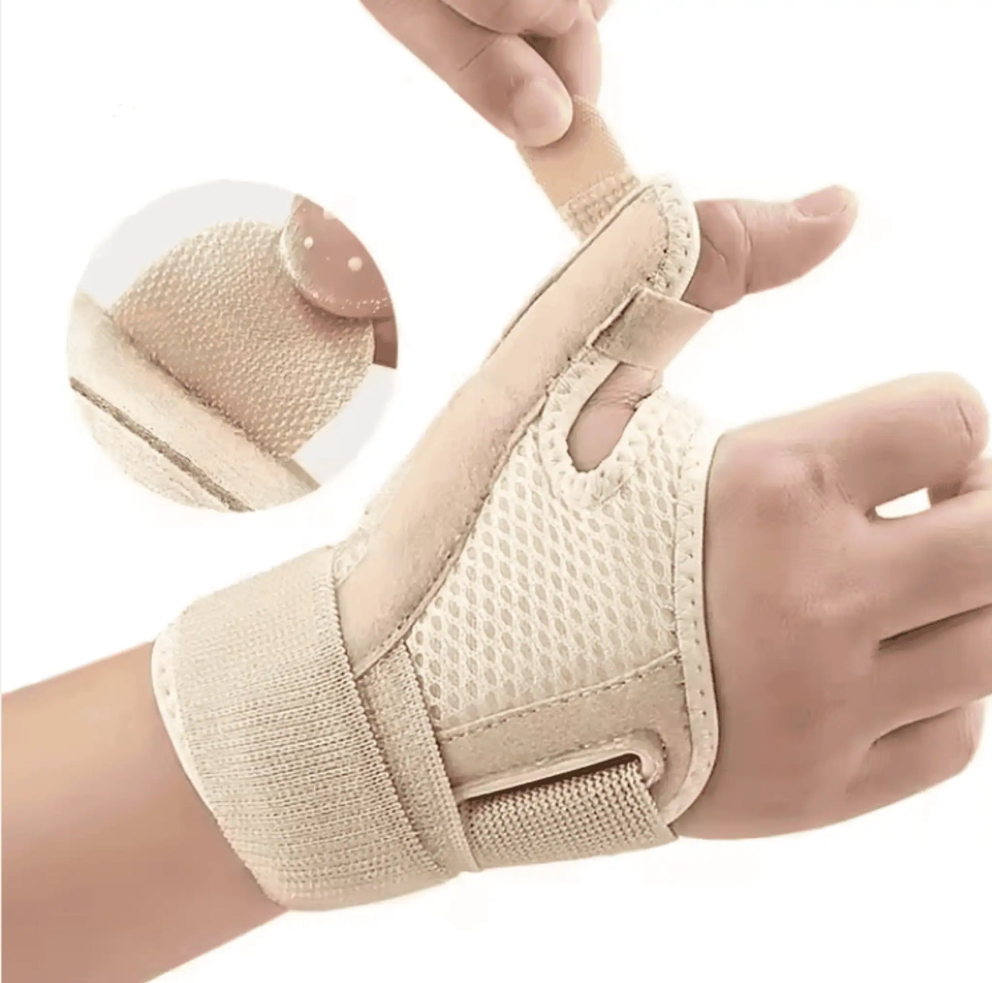 Ortopedisk tumstödsskena som stabiliserar tumme och handled