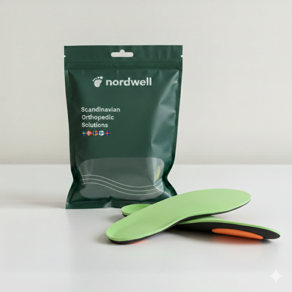 Ortopediska inläggssulor från NordWell med förpackning