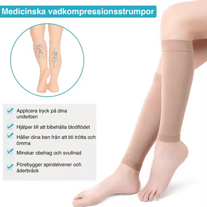 Stödstrumpor som förbättrar blodcirkulationen i vaderna