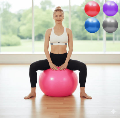 Person som sitter på träningsboll vid pilatesövning