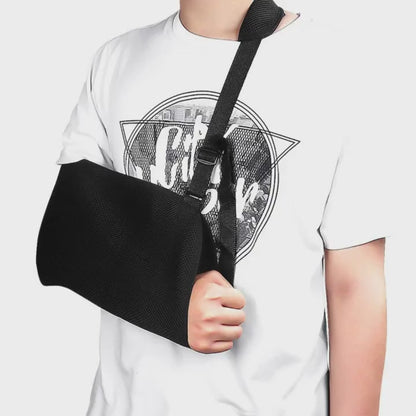 Armslinga med justerbar axelrem – Andningsbart armstöd för skador & rehab