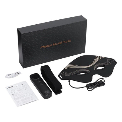 Komplett set med rödljusterapi ögonmask, fjärrkontroll och tillbehör