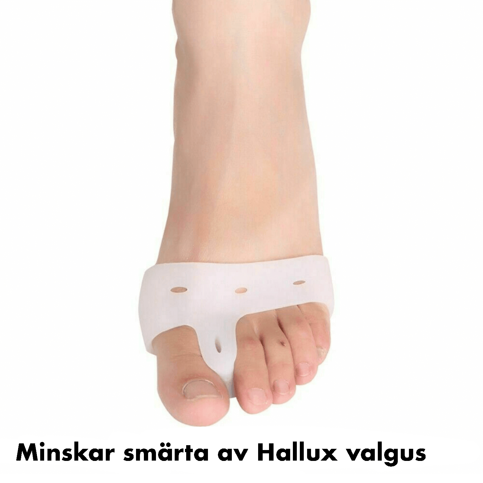Hallux valgus-skydd som avlastar tryck i framfoten