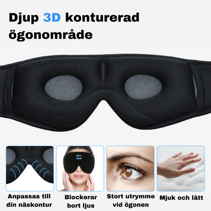 Sovmask med inbyggda hörlurar för djupare sömn