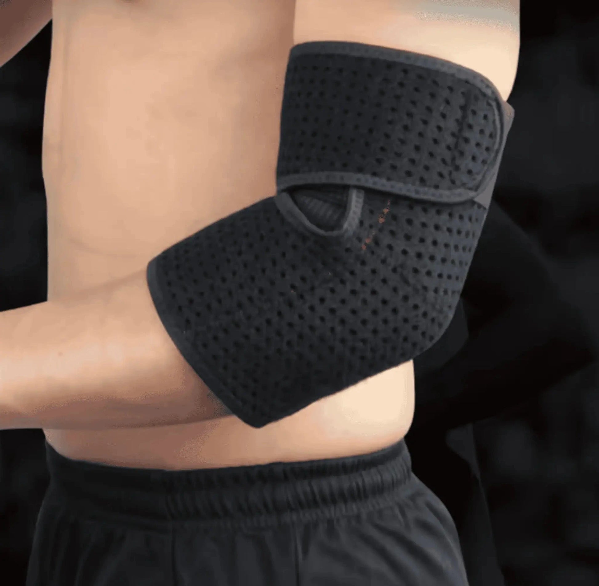 Armbågsstöd som bärs tätt runt armbågsleden vid rörelse