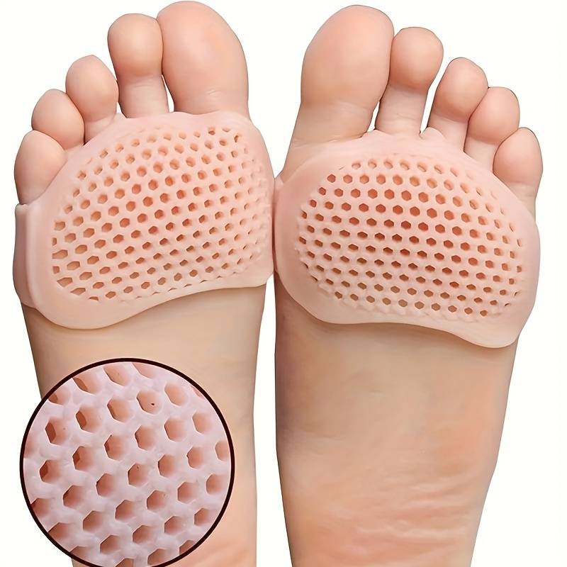 Stötdämpande framfotskuddar i silikon placerade under framfoten