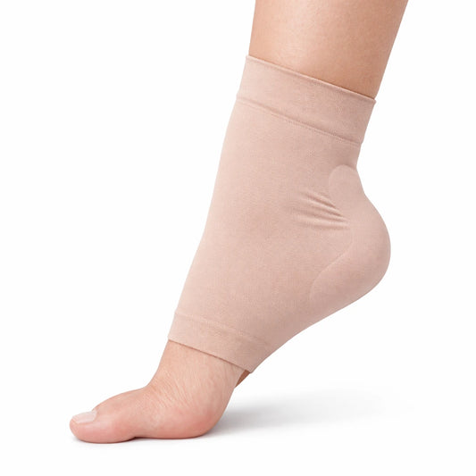 Stödstrumpa med gelkudde som avlastar hälen