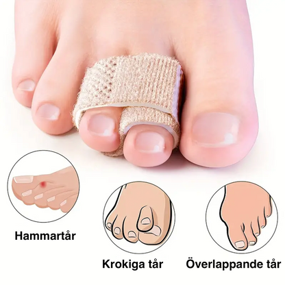 6 st Återanvändbara Tåstöd & Fingerband för Ruptur