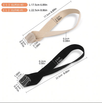 Tåseparator för hallux valgus i två storlekar med elastiskt band och mjuk silikonseparator för stortån.